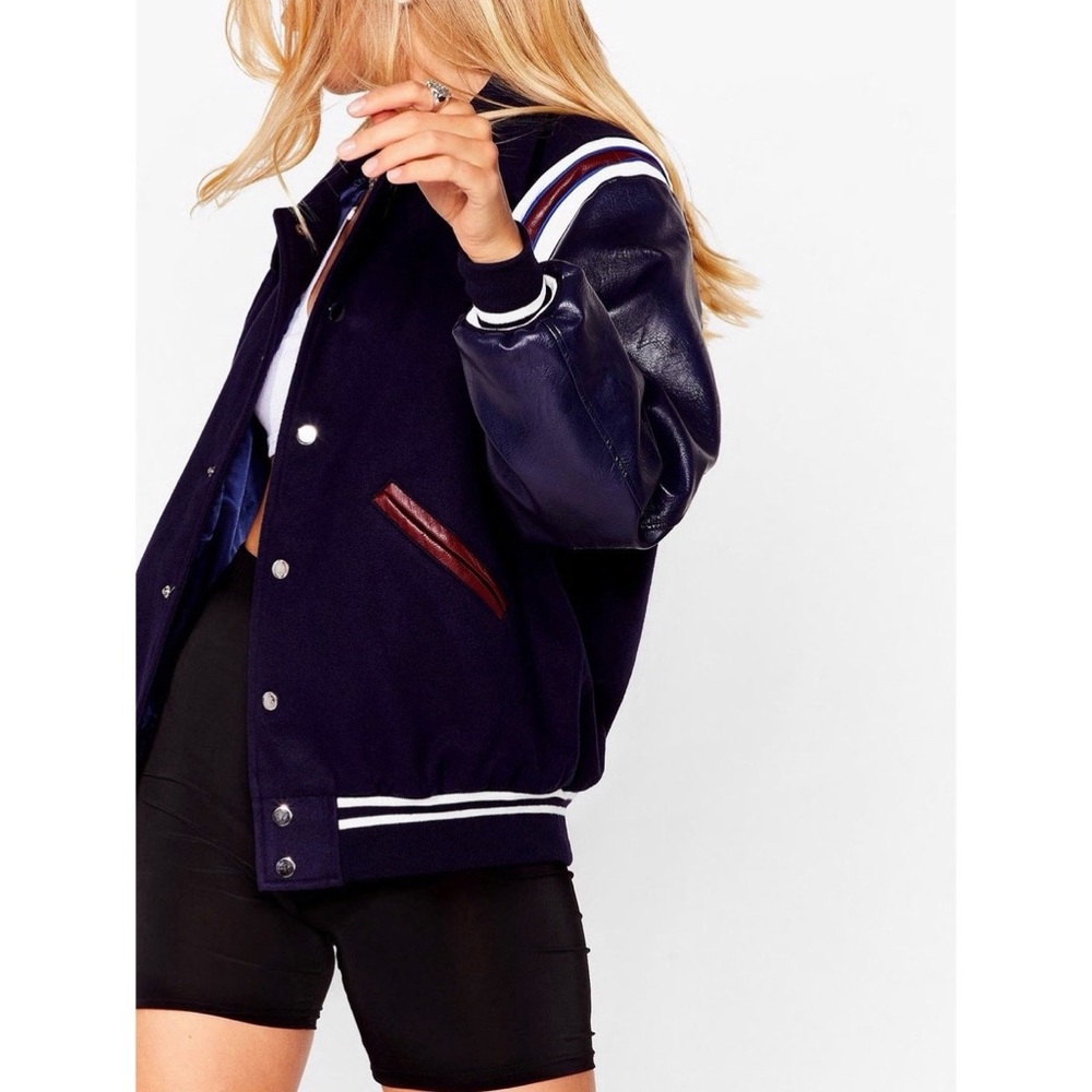 Nasty Gal navy bomber jacket